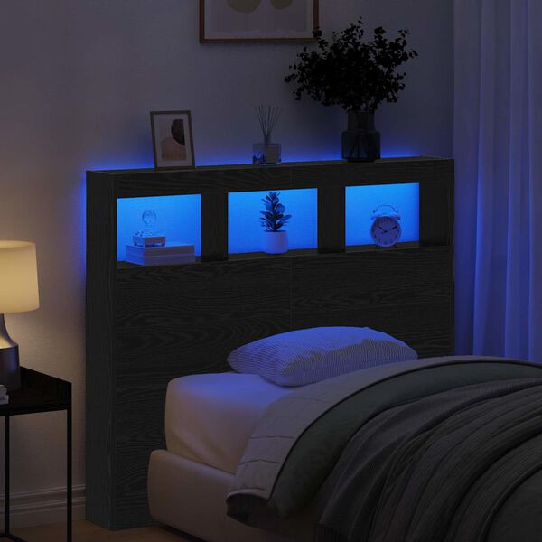 vidaXL Zadné čelo Čierny dub 120 x 17 x 102 cm Kompozitné drevo