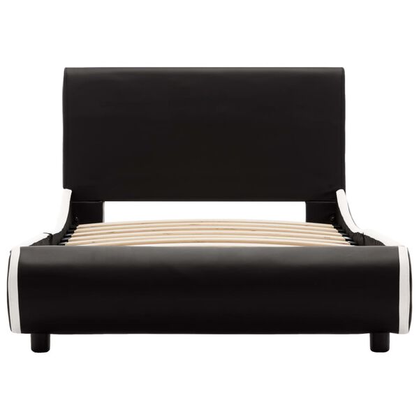 vidaXL Posteľný rám, čierny, umelá koža 90x200 cm