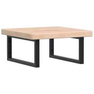 vidaXL Polica pod umývadlo, nástenná, oceľ a dubový masív