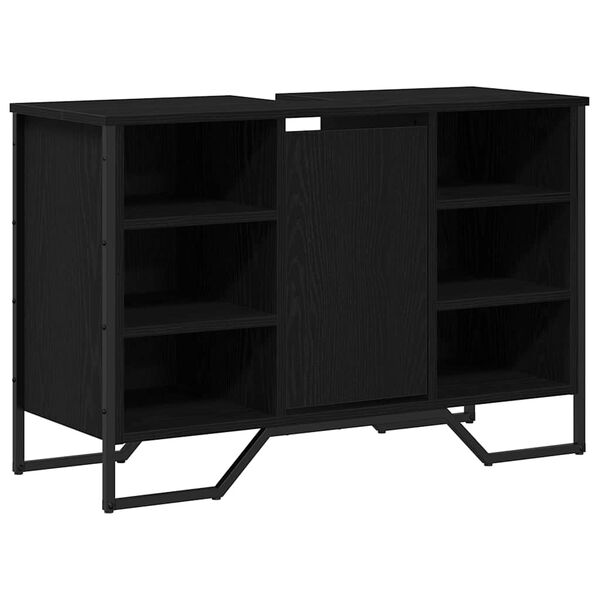 vidaXL K&uacute;peľňov&aacute; skrinka pod um&yacute;vadlo Čierny dub 91 x 35 x 60 cm