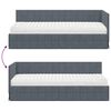 vidaXL Rohov&yacute; r&aacute;m postele s matracom s čelnou doskou 2 pcs Siv&aacute; Zamat