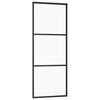 vidaXL Posuvné dvere s kovaním ESG sklo a hliník 76x205 cm