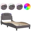 vidaXL R&aacute;m postele, Viana, s LED bez matraca, siv&yacute; 80x200 cm