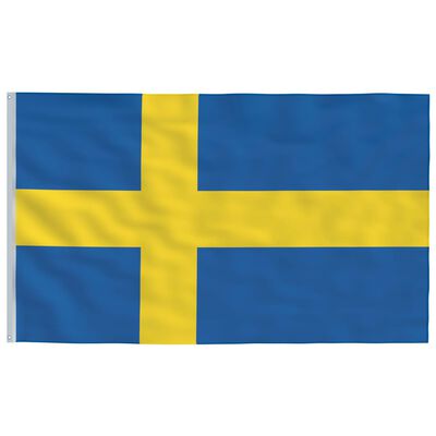 vidaXL Vlajka Švédska a tyč 6,23 m hliník