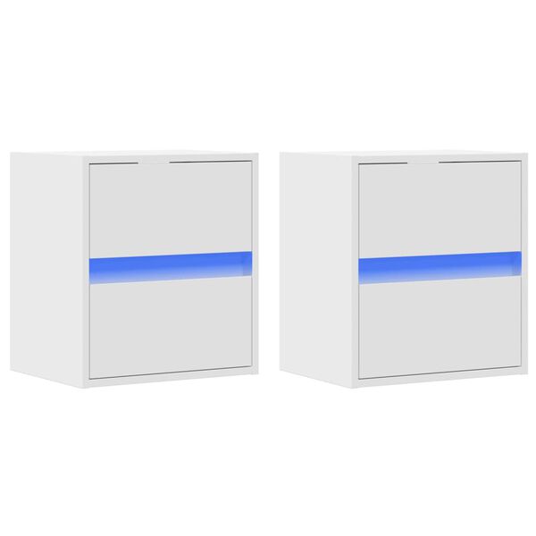 vidaXL TV n&aacute;stenn&eacute; skrinky s LED svetlami 2 ks biele 41x31x45 cm