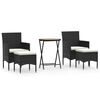 vidaXL 5-dielny z&aacute;hradn&yacute; bistro set polyratan a ak&aacute;ciov&eacute; drevo čierny