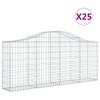 vidaXL Obl&uacute;kov&eacute; gabionov&eacute; ko&scaron;e 25ks 200x30x80/100cm pozinkovan&eacute; železo