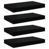 vidaXL Pl&aacute;vaj&uacute;ce n&aacute;stenn&eacute; police 4 ks, leskl&eacute; čierne 40x23,5x3,8 cm, MDF