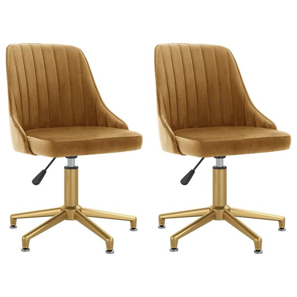 vidaXL Otočn&eacute; jed&aacute;lensk&eacute; stoličky 2 ks hned&eacute; zamatov&eacute;