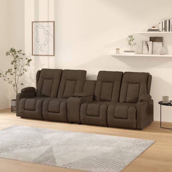 vidaXL 4-miestne skl&aacute;pacie mas&aacute;žne kreslo+držiaky na poh&aacute;re, hned&eacute;