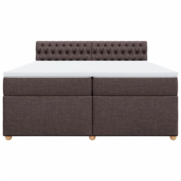 vidaXL Boxspring posteľ s matracom tmavohned&aacute; 200x200 cm l&aacute;tka