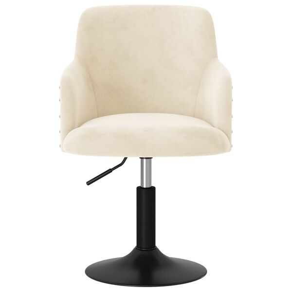 vidaXL Otočn&aacute; jed&aacute;lensk&aacute; stolička kr&eacute;mov&aacute; zamatov&aacute;