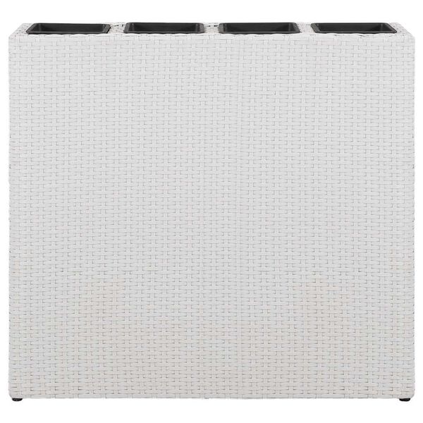 vidaXL Vyvýšený záhradný záhon so 4 nádobami 2 ks, polyratan, biely