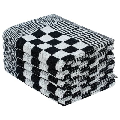 vidaXL 10-dielna súprava uterákov čierno-biela bavlna