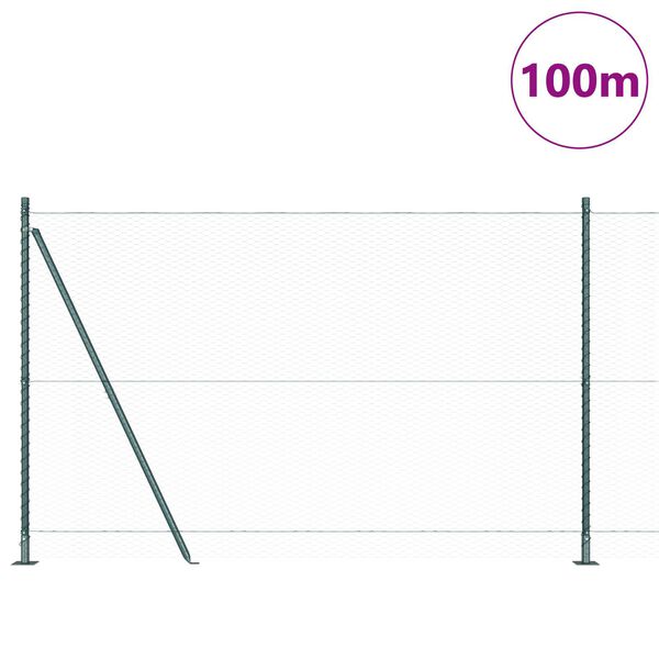 vidaXL Stĺp na plot. Zelen&aacute; 100 x 1,6 m (25 mm sieťovina) Ocel a PVC