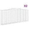 vidaXL Obl&uacute;kov&eacute; gabi&oacute;nov&eacute; ko&scaron;e 2ks 400x50x160/180cm pozinkovan&eacute; železo
