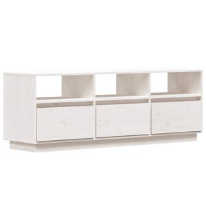 vidaXL TV skrinka biela 140x37x50 cm mas&iacute;vna borovica