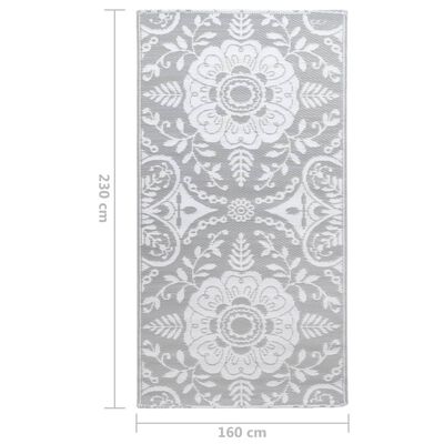 vidaXL Vonkajší koberec bledosivý 160x230 cm PP