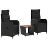 vidaXL Z&aacute;hradn&yacute; lounge set 3 ks Čierna