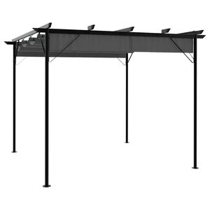 vidaXL Pergola so zaťahovacou strechou antracitov&aacute; 3x3 m oceľ 180 g/m&sup2;