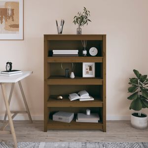 VidaXL Knižnica medovohned&aacute; 80x35x126 cm mas&iacute;vna borovica