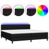 vidaXL Posteľ boxsping s matracom a LED čierna 200x200 cm l&aacute;tka