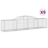 vidaXL Obl&uacute;kov&yacute; gabionov&yacute; k&ocirc;&scaron; 9 ks 300x50x60/80 cm pozinkovan&eacute; železo