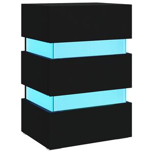 vidaXL Nočn&yacute; stol&iacute;k s LED, čierny 45x35x67 cm, kompozitn&eacute; drevo