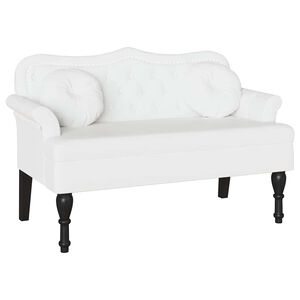 vidaXL Chesterfield lavica Biela 120,5 x 65 x 75 cm Umel&aacute; koža