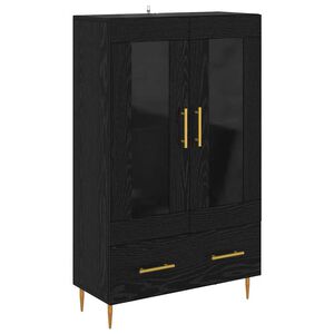 vidaXL Highboard so z&aacute;suvkou Čierny dub 69,5 x 31 x 115 cm