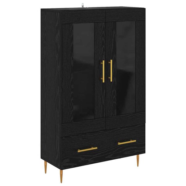 vidaXL Highboard so z&aacute;suvkou Čierny dub 69,5 x 31 x 115 cm
