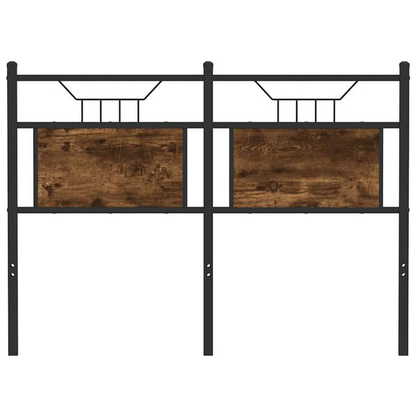 vidaXL N&aacute;hradn&eacute; čelo postele, tmav&yacute; dub 120 cm, kompozitn&eacute; drevo a oceľ