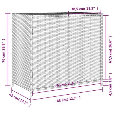vidaXL Záhradná úložná skriňa hnedá 83x45x76 cm polyratan