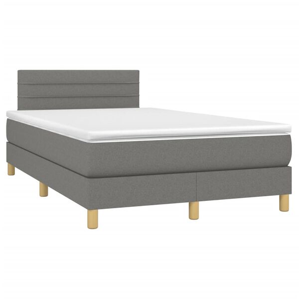 vidaXL Boxspring posteľ s matracom, tmavosiv&aacute; 120x190 cm, l&aacute;tka