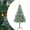 vidaXL Umel&yacute; vianočn&yacute; stromček s 300 LED-i Zelen&aacute; 180 cm PVC a oceľ