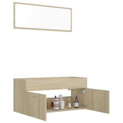vidaXL 2-dielna súprava kúpeľňového nábytku dub sonoma drevotrieska