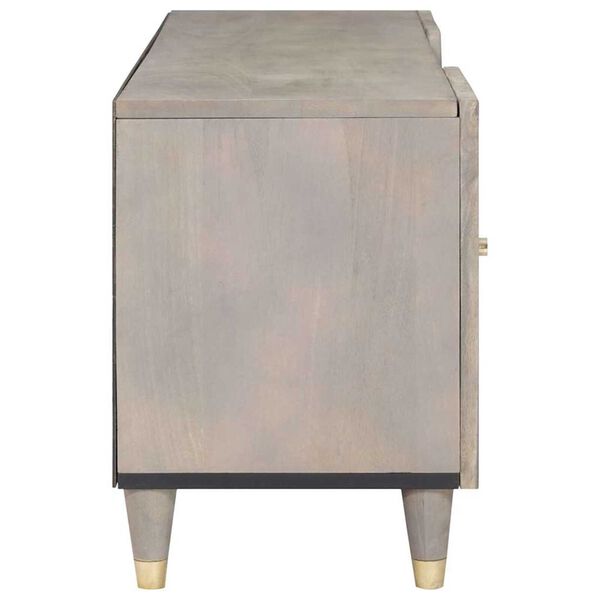 vidaXL TV skrinka s poličkou Sivá 105 x 33 x 46 cm Masívne mango drevo