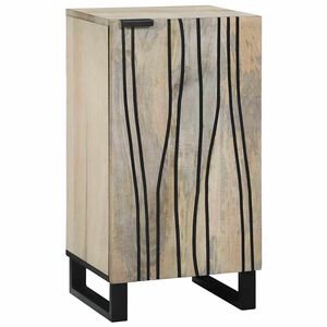 vidaXL Serv&iacute;rovac&iacute; St&ocirc;l Biela 40 x 33 x 75 cm mangov&yacute; mas&iacute;v