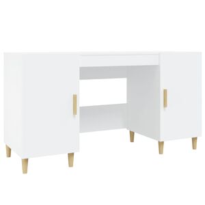 vidaXL St&ocirc;l biely 140x50x75 cm spracovan&eacute; drevo