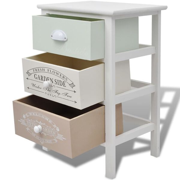 vidaXL Skrinka vo franc&uacute;zskom &scaron;t&yacute;le, 3 z&aacute;suvky, dreven&aacute;