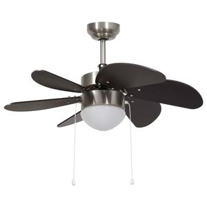 vidaXL Stropn&yacute; ventil&aacute;tor s osvetlen&iacute;m 76 cm tmavohned&yacute;