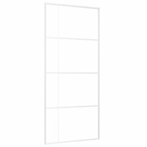 vidaXL Posuvn&eacute; dvere ESG sklo a hlin&iacute;k 90x205 cm biele