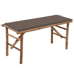 vidaXL Skladacia z&aacute;hradn&aacute; lavička s podložkou 118 cm bambus