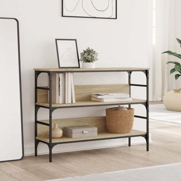 vidaXL Konzolov&yacute; stol&iacute;k dub sonoma 100x32x75 cm kompozitn&eacute; drevo