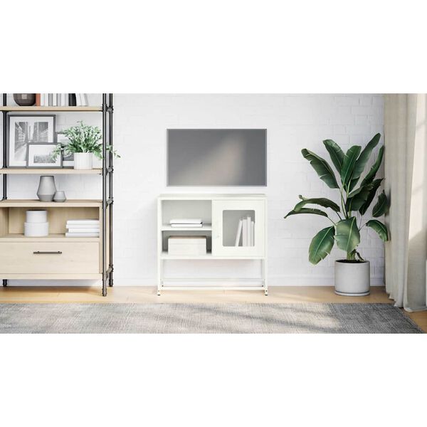 vidaXL TV skrinka biela 68x39x60,5 cm oceľ