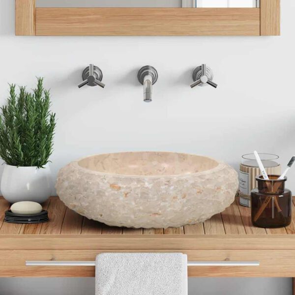 vidaXL Um&yacute;vadlo 40x12 cm, mramor, kr&eacute;mov&eacute;