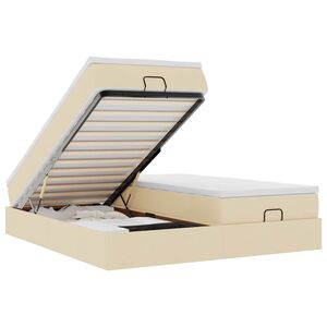 vidaXL Osmansk&yacute; r&aacute;m postele s matracmi kr&eacute;mov&aacute; 180x200 cm l&aacute;tka