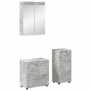 vidaXL Sada k&uacute;peľňov&eacute;ho n&aacute;bytku TULUM 3 pcs Bet&oacute;nov&aacute; &scaron;ed&aacute;