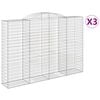 vidaXL Obl&uacute;kov&eacute; gabionov&eacute; ko&scaron;e 3ks 300x50x200/220cm pozinkovan&eacute; železo