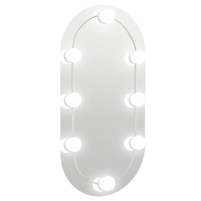 vidaXL Zrkadlo s LED svetlami 60x30 cm sklenené oválne